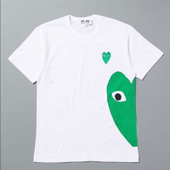 cdg half heart tee